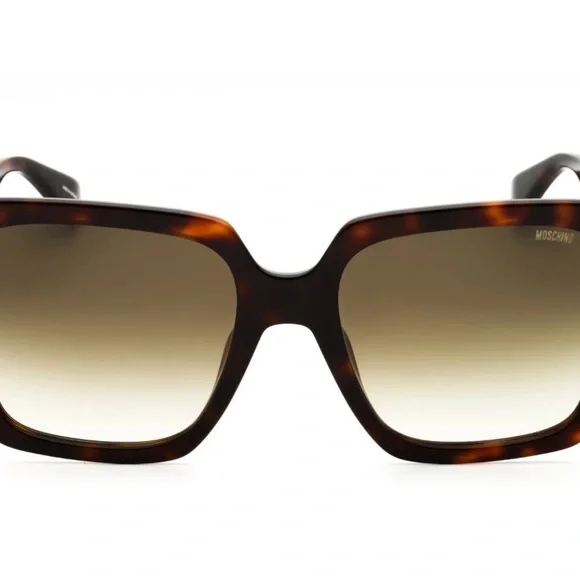 NEW Moschino MOS127/S Havana Tortoise Oversized Logo Sunglasses w/ Case - Picture 2 of 2